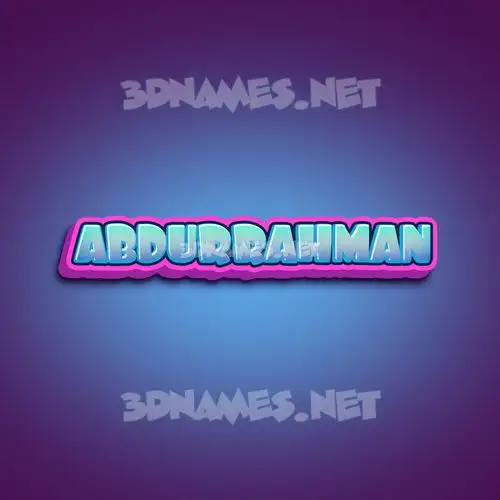 abdurrahman in Phat Purple style - 3D name wallpaper