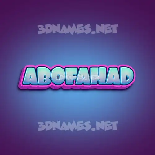 abofahad in Phat Purple style - 3D name wallpaper