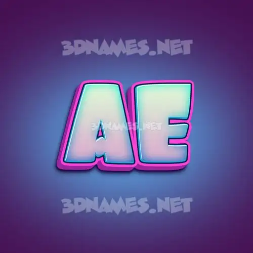 ae in Phat Purple style - 3D name wallpaper