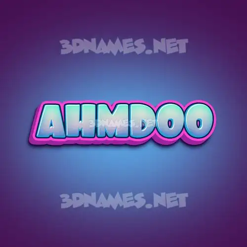 ahmdoo in Phat Purple style - 3D name wallpaper