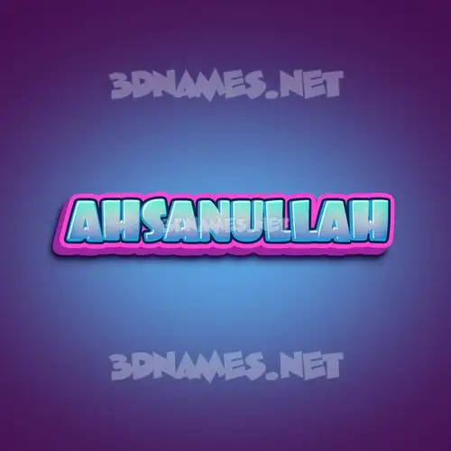 ahsanullah in Phat Purple style - 3D name wallpaper