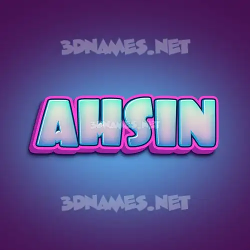 ahsin in Phat Purple style - 3D name wallpaper