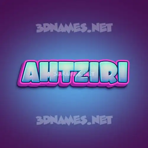 ahtziri in Phat Purple style - 3D name wallpaper