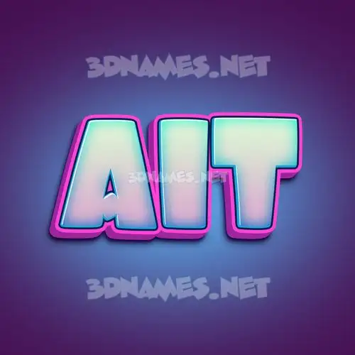 ait in Phat Purple style - 3D name wallpaper
