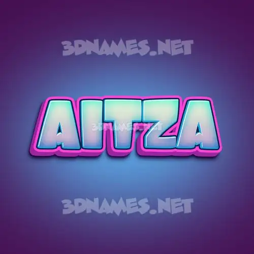 aitza in Phat Purple style - 3D name wallpaper