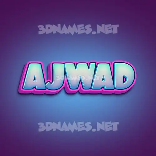 ajwad in Phat Purple style - 3D name wallpaper