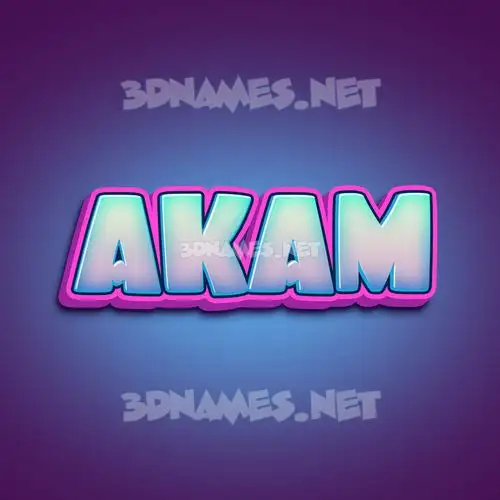 akam in Phat Purple style - 3D name wallpaper
