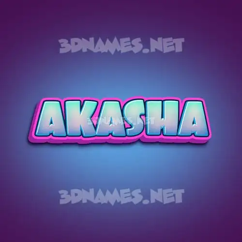 akasha in Phat Purple style - 3D name wallpaper
