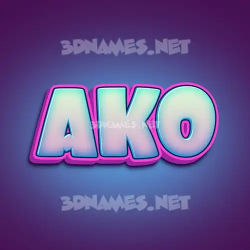 ako in Phat Purple style - 3D name wallpaper