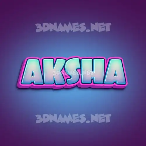 aksha in Phat Purple style - 3D name wallpaper