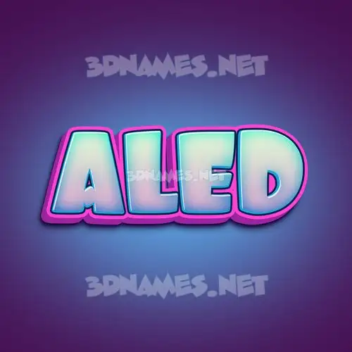 aled in Phat Purple style - 3D name wallpaper