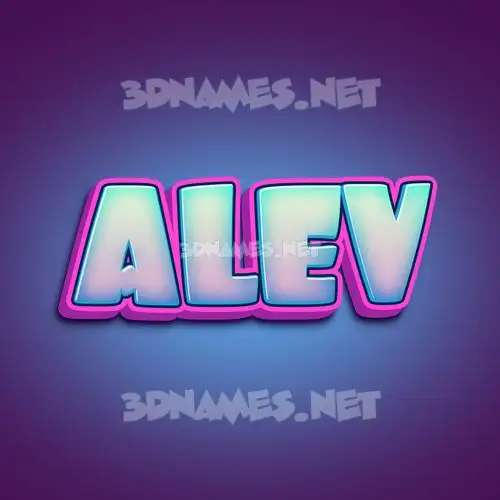 alev in Phat Purple style - 3D name wallpaper