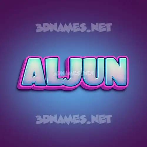 aljun in Phat Purple style - 3D name wallpaper