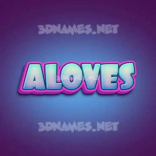 aloves in Phat Purple style - 3D name wallpaper