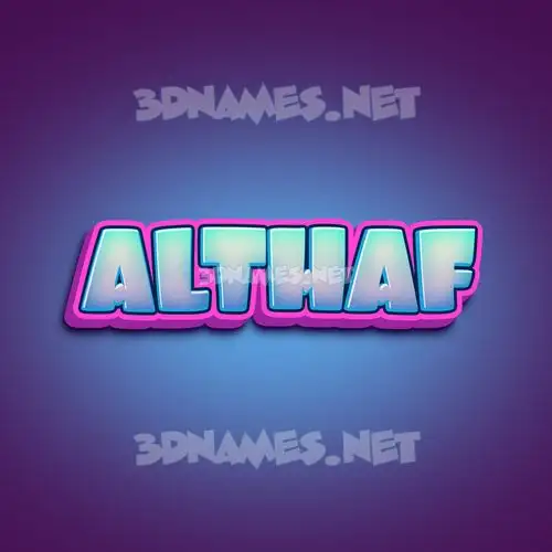 althaf in Phat Purple style - 3D name wallpaper