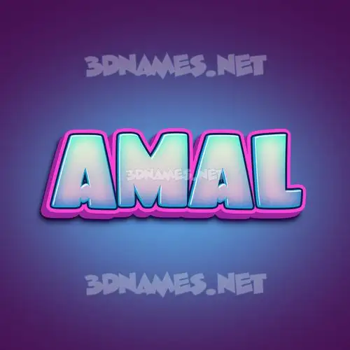 amal in Phat Purple style - 3D name wallpaper