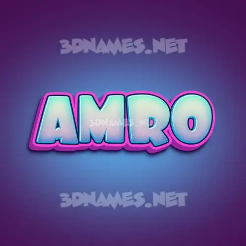 amro in Phat Purple style - 3D name wallpaper