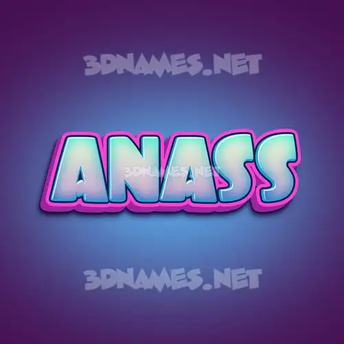 anass in Phat Purple style - 3D name wallpaper