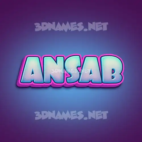 ansab in Phat Purple style - 3D name wallpaper