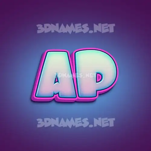ap in Phat Purple style - 3D name wallpaper