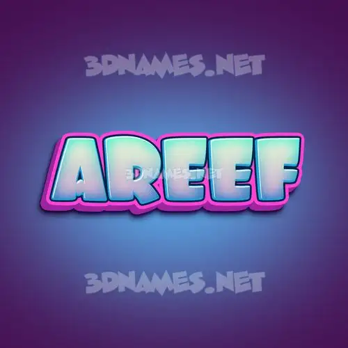 areef in Phat Purple style - 3D name wallpaper