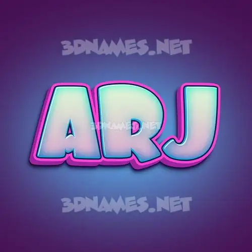 arj in Phat Purple style - 3D name wallpaper