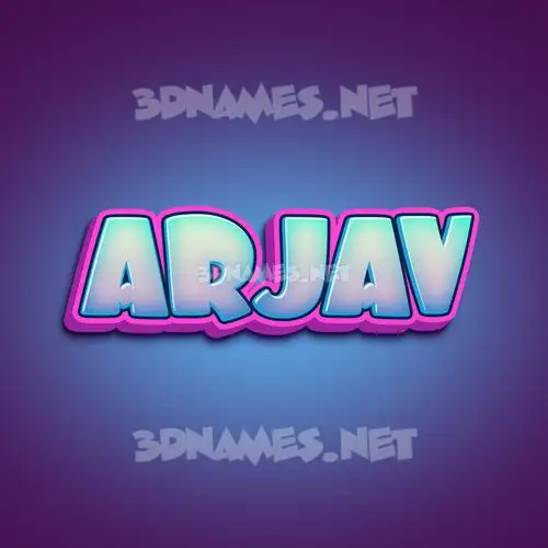 arjav in Phat Purple style - 3D name wallpaper