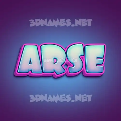 arse in Phat Purple style - 3D name wallpaper