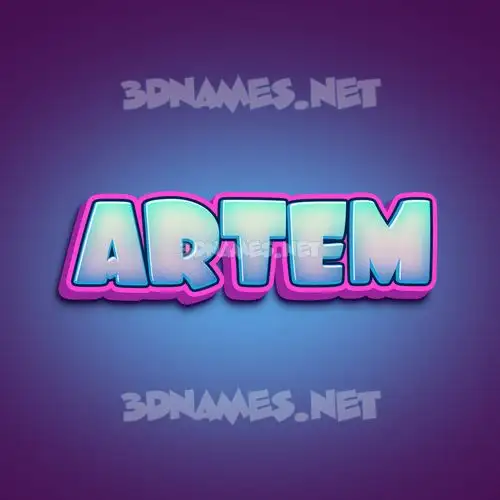 artem in Phat Purple style - 3D name wallpaper