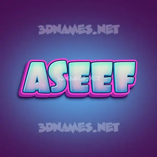 aseef in Phat Purple style - 3D name wallpaper
