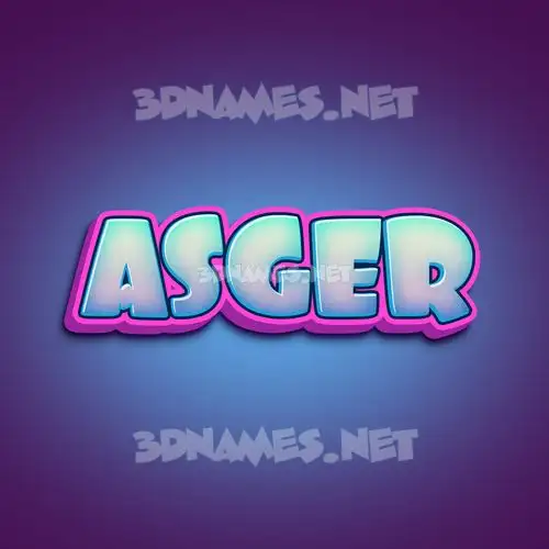 asger in Phat Purple style - 3D name wallpaper