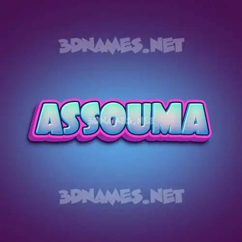 assouma in Phat Purple style - 3D name wallpaper
