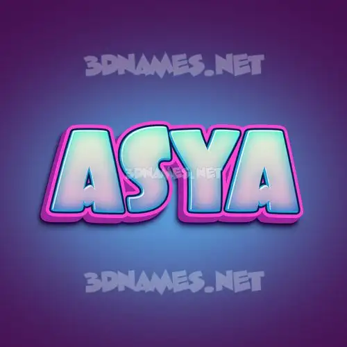 asya in Phat Purple style - 3D name wallpaper