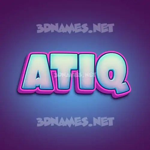 atiq in Phat Purple style - 3D name wallpaper