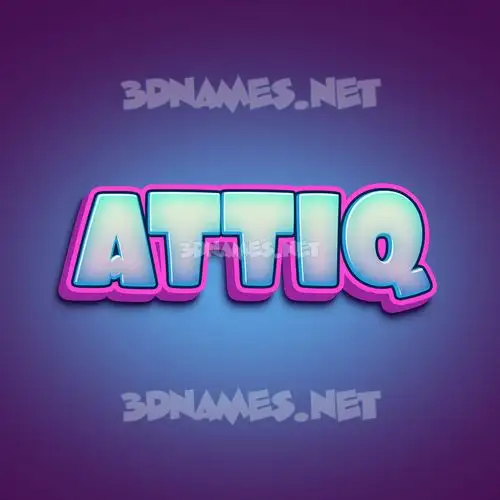 attiq in Phat Purple style - 3D name wallpaper