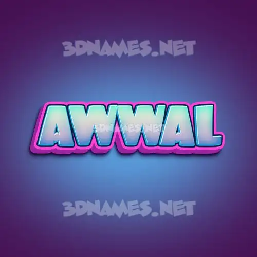 awwal in Phat Purple style - 3D name wallpaper