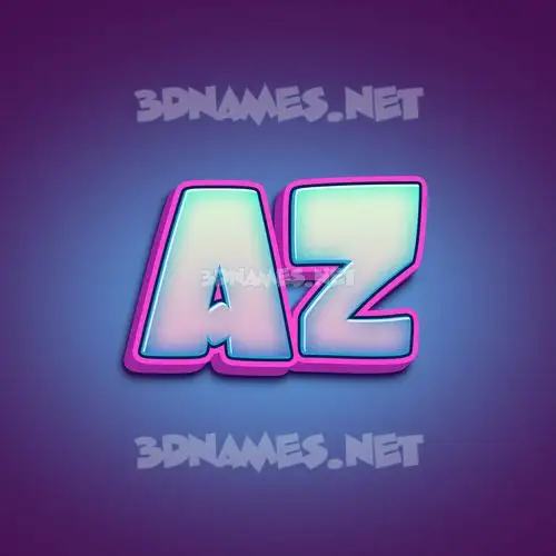 az in Phat Purple style - 3D name wallpaper