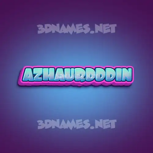 azhaurdddin in Phat Purple style - 3D name wallpaper