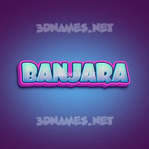 banjara in Phat Purple style - 3D name wallpaper