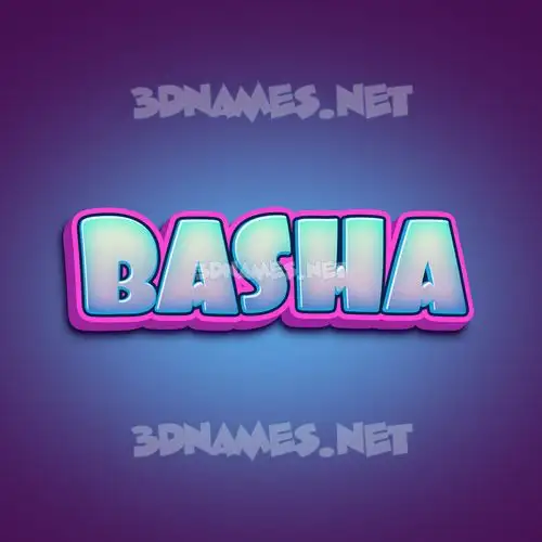 basha in Phat Purple style - 3D name wallpaper