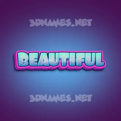 beautiful in Phat Purple style - 3D name wallpaper