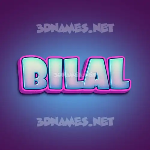 bilal in Phat Purple style - 3D name wallpaper
