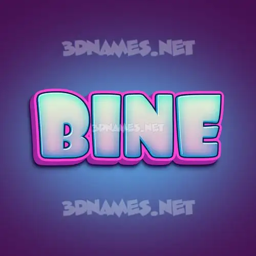 bine in Phat Purple style - 3D name wallpaper