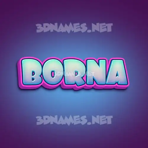 borna in Phat Purple style - 3D name wallpaper