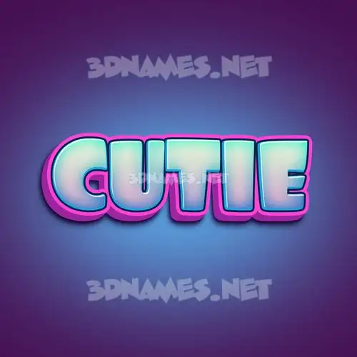 cutie in Phat Purple style - 3D name wallpaper cutie in Phat Purple style - 3D name wallpaper