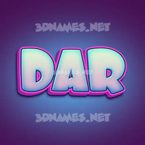 dar in Phat Purple style - 3D name wallpaper dar in Phat Purple style - 3D name wallpaper