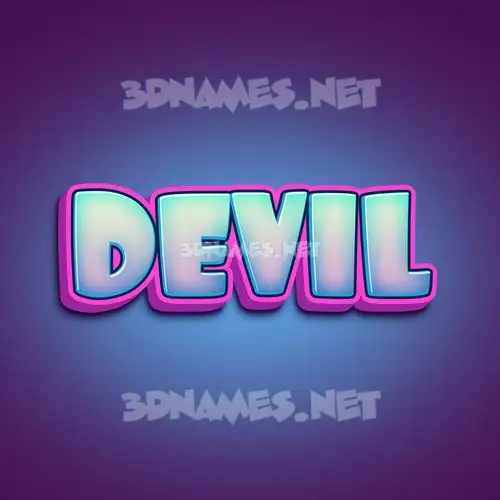devil in Phat Purple style - 3D name wallpaper