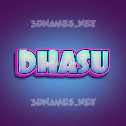dhasu in Phat Purple style - 3D name wallpaper