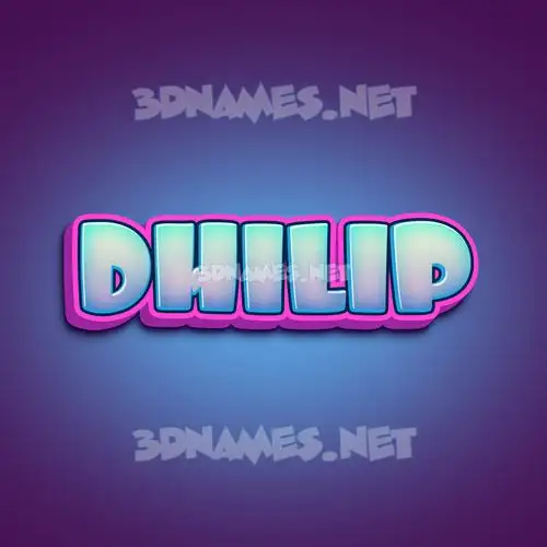 dhilip in Phat Purple style - 3D name wallpaper