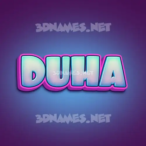 duha in Phat Purple style - 3D name wallpaper duha in Phat Purple style - 3D name wallpaper